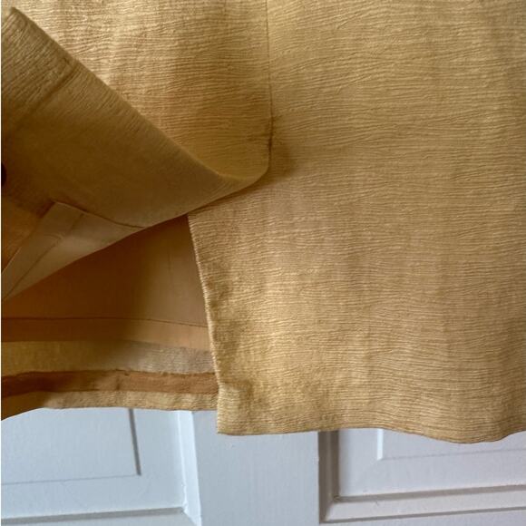 Vintage Albert Nipon Pencil Skirt 26" Waist Yellow Gold Textured Career Work - Picture 4 of 9